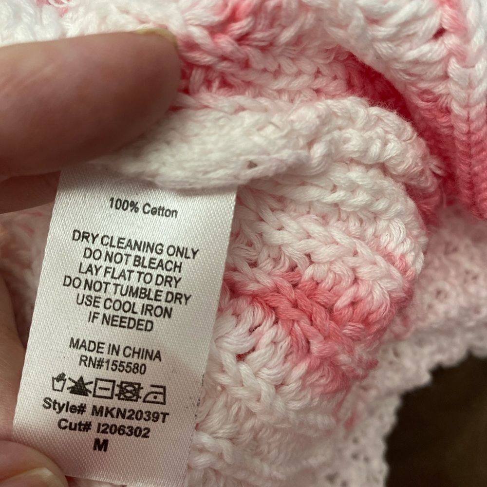 Maronie x Revolve Tie Dye Waffle Knit Open Cardigan NWT Size M Pink - Picture 9 of 10